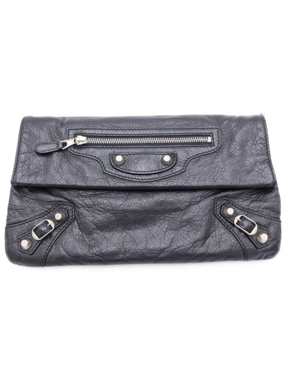 Balenciaga Giant Envelope Leather Clutch Secondbag Black
